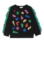 Stella McCartney Kids sweat frangé à paillettes - Noir