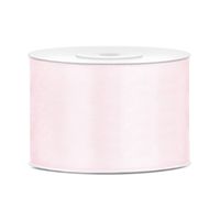 1x Poeder roze satijnlint rollen 5 cm x 25 meter cadeaulint verpakkingsmateriaal   -