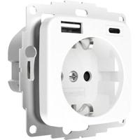 2USB inCharge PRO SI - 15W/3A - glanzend wit USB stopcontact met USB-A en USB-C