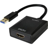 LogiLink UA0233 USB / HDMI Adapter [1x USB 3.2 Gen 1 stekker A (USB 3.0) - 1x HDMI-bus] Zwart 10.00 cm - thumbnail