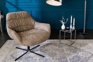 Draaifauteuil BIG DUTCH taupe met armleuningen retrostijl - 40837