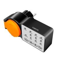 LogiLink ET0015 - Outdoor timer met cyclusfunctie en activeringscountdown, beschermingsklasse IP44, 3600 W, zwart/oranje