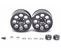 Boom Racing Terra 1.55 Classic 8-Hole Aluminium Beadlock Wheels w/3mm Wideners (2), Black