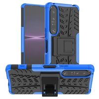 Antislip Sony Xperia 1 IV Hybrid Case - Blauw / Zwart - thumbnail