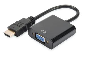 Digitus DA-70461 HDMI / VGA Adapter [1x HDMI-stekker - 1x VGA-bus, Jackplug female 3,5 mm] Zwart 10.00 cm