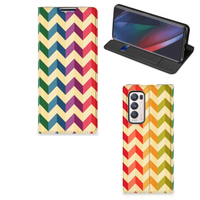 OPPO Find X3 Neo Hoesje met Magneet Zigzag Multi Color