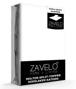 Zavelo Molton Split-Topper Hoeslaken (100% Katoen)-2-persoons (140x200 cm)