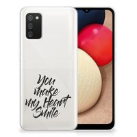 Samsung Galaxy A02s Siliconen hoesje met naam Heart Smile - thumbnail