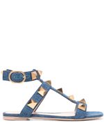 Valentino Garavani sandales en jean à ornements Roman Stud - Bleu