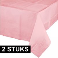 2x Tafelkleden lichtroze 274 x 137 cm   -