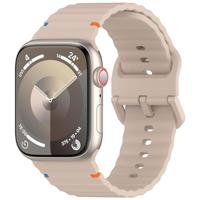 By Qubix - Wave sportband - Cappuccino - Compatible met Apple Watch 38mm / 40mm / 41mm / 42mm - Compatible Apple watch bandjes