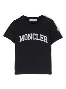 Moncler Enfant logo-print cotton T-shirt - Bleu