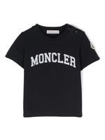 Moncler Enfant t-shirt en coton à logo imprimé - Bleu