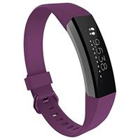By Qubix - Compatible met Fitbit Alta HR siliconen bandje met gesp - Maat: Large - Donkerpaars - Compatible fitbit bandje