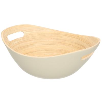 Licht Grijze Serveer Schaal/schalen Van Bamboe 27 Cm - Serveerschalen Licht Grijze Serveer Schaal/schalen Van Bamboe 27 Cm - Serveerschalen