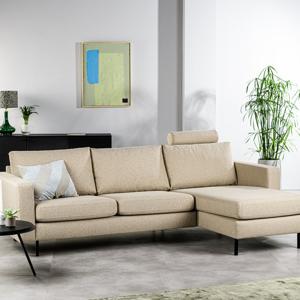 Haluta - Hoekbank Mees - 251 x 153 x 82 cm - Beige - Rechts