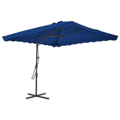 vidaXL Parasol met stalen paal 250x250x230 cm blauw vidaXL Parasol met stalen paal 250x250x230 cm blauw