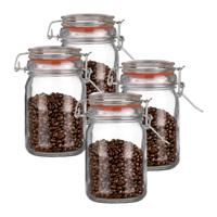 Weckpot/inmaakpot - 4x - 250 ml - glas - met beugelsluiting - D7 x H12 cm - thumbnail