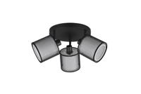 Trio Zwarte plafondlamp Burton 3-lichts 811430332