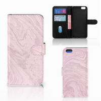 Apple iPhone 7 Plus | 8 Plus Bookcase Marble Pink - Origineel Cadeau Vriendin