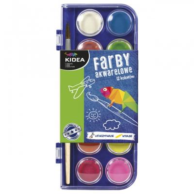 Kidea waterverf met kwast 12 kleuren