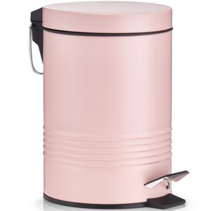 Zeller Pedaalemmer - roze - 3 liter - 17 x 25 cm - kleine prullenbak