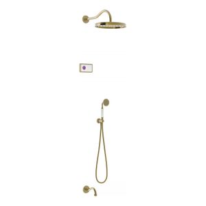 Regendouche set electronisch Tres Shower Technology Classic | Inbouw | Thermostaatkraan | 3-weg | Vintage | Messing oud