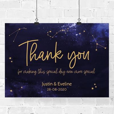 Poster bruiloft bedankjes galaxy