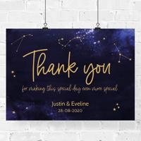 Poster bruiloft bedankjes galaxy