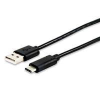 Equip 12888107 USB-kabel 1 m USB A USB C zwart - USB-kabel (1 m, USB A, USB C, 2.0, stekker/stekker, aansluiting)