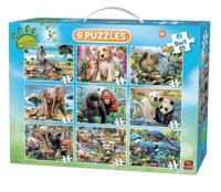 King Animal World 9in1 Puzzle Pack Legpuzzel 12 stuk(s)