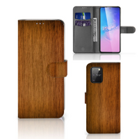 Samsung S10 Lite Book Style Case Donker Hout - thumbnail