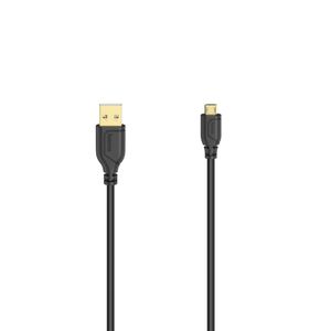 Hama USB-kabel USB 2.0 USB-A stekker, USB-micro-B stekker 0.75 m Zwart 00200610