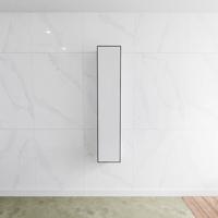 Zaro Lagom volledig naadloos solid surface kolomkast 150cm mat zwart linksdraaiend.