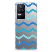 Xiaomi Poco F4 TPU bumper Zigzag Blauw - thumbnail