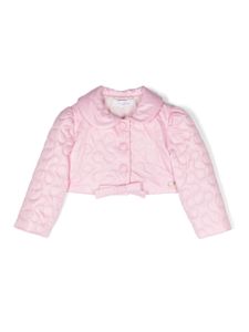 Monnalisa veste bomber froncée à détail de nœud - Rose