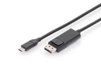 Digitus AK-300333-020-S USB-C-displaykabel USB-C / DisplayPort Adapterkabel USB-C stekker, DisplayPort-stekker 2.00 m Zwart Afgeschermd, Afgeschermd (dubbel) - thumbnail