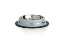 Beeztees Antislip voerbak van roestvrij staal, met band, 11 cm, blauw