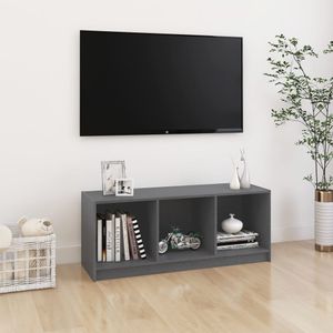 Tv-meubel 104x33x41 cm massief grenenhout grijs