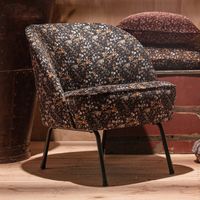 BePureHome Fauteuil Vogue Velvet - Flower Zwart