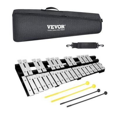 VEVOR Glockenspiel Xylofoonset met 30 tonen, percussie-instrument met stokken, drumstokken en draagtas, professionele Glockenspiel Xylofoon percussie-instrumentenset voor studenten en volwassenen