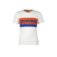 Vingino T-shirt Harco met logo wit/oranje/blauw