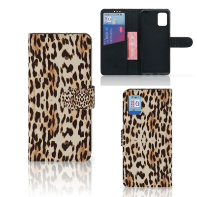 Samsung Galaxy A31 Telefoonhoesje met Pasjes Leopard