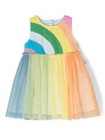 Stella McCartney Kids robe en tulle à rayures - Jaune