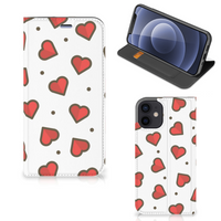 iPhone 12 Mini Hoesje met Magneet Hearts - thumbnail