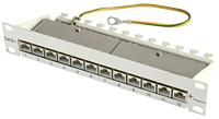 TELEGÄRTNER J02022A0057 Patch Panel Cat.6A (diep) 1HE 12x RJ45 lichtgrijs