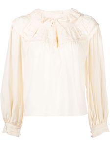 Ulla Johnson blouse en soie Aria à volants - Blanc