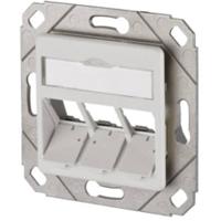Metz Connect 130B20D31102KE Netwerkcontactdoos inbouw met centrale plaat 3 poorten zuiver wit (RAL 9010)