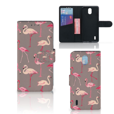 Nokia 1.3 Telefoonhoesje met Pasjes Flamingo Nokia 1.3 Telefoonhoesje met Pasjes Flamingo