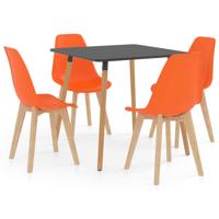 Vidaxl 5-delige Eethoek Oranje
